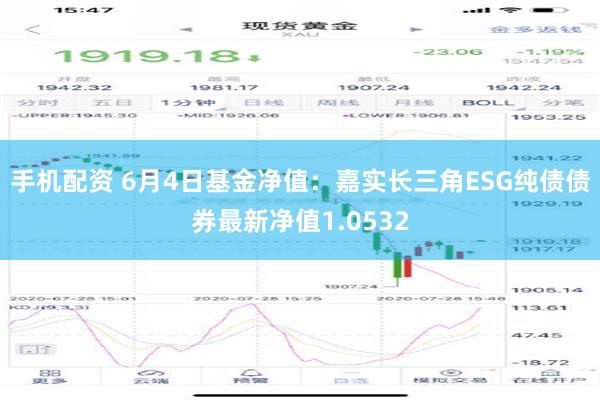 手机配资 6月4日基金净值：嘉实长三角ESG纯债债券最新净值1.0532