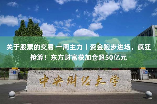 关于股票的交易 一周主力丨资金跑步进场，疯狂抢筹！东方财富获加仓超50亿元