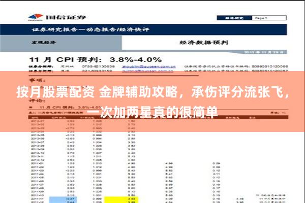 按月股票配资 金牌辅助攻略，承伤评分流张飞，一次加两星真的很简单