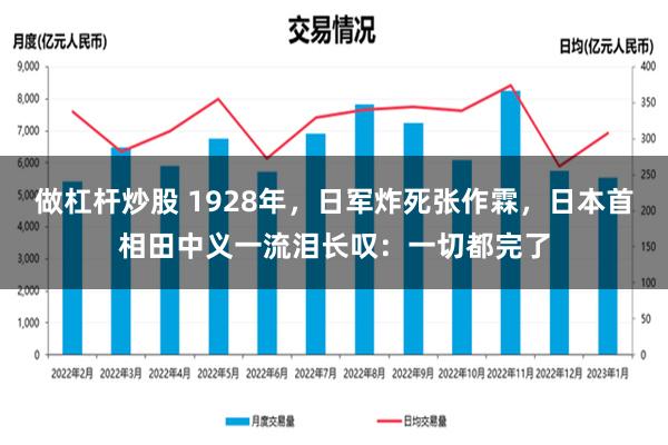 做杠杆炒股 1928年，日军炸死张作霖，日本首相田中义一流泪长叹：一切都完了